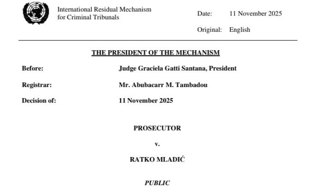 Odbijen Mladićev zahtev